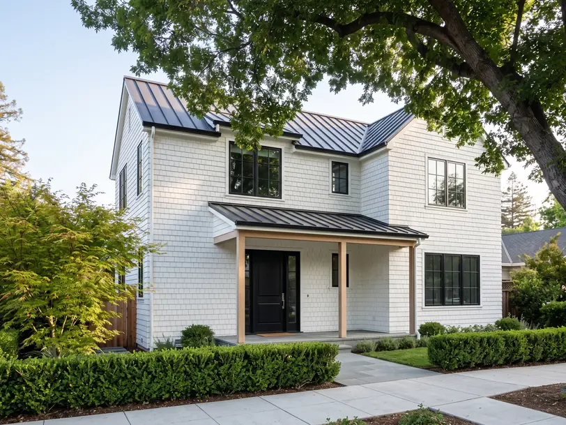 The Mews, a completed two-storey Shape home on a suburban street