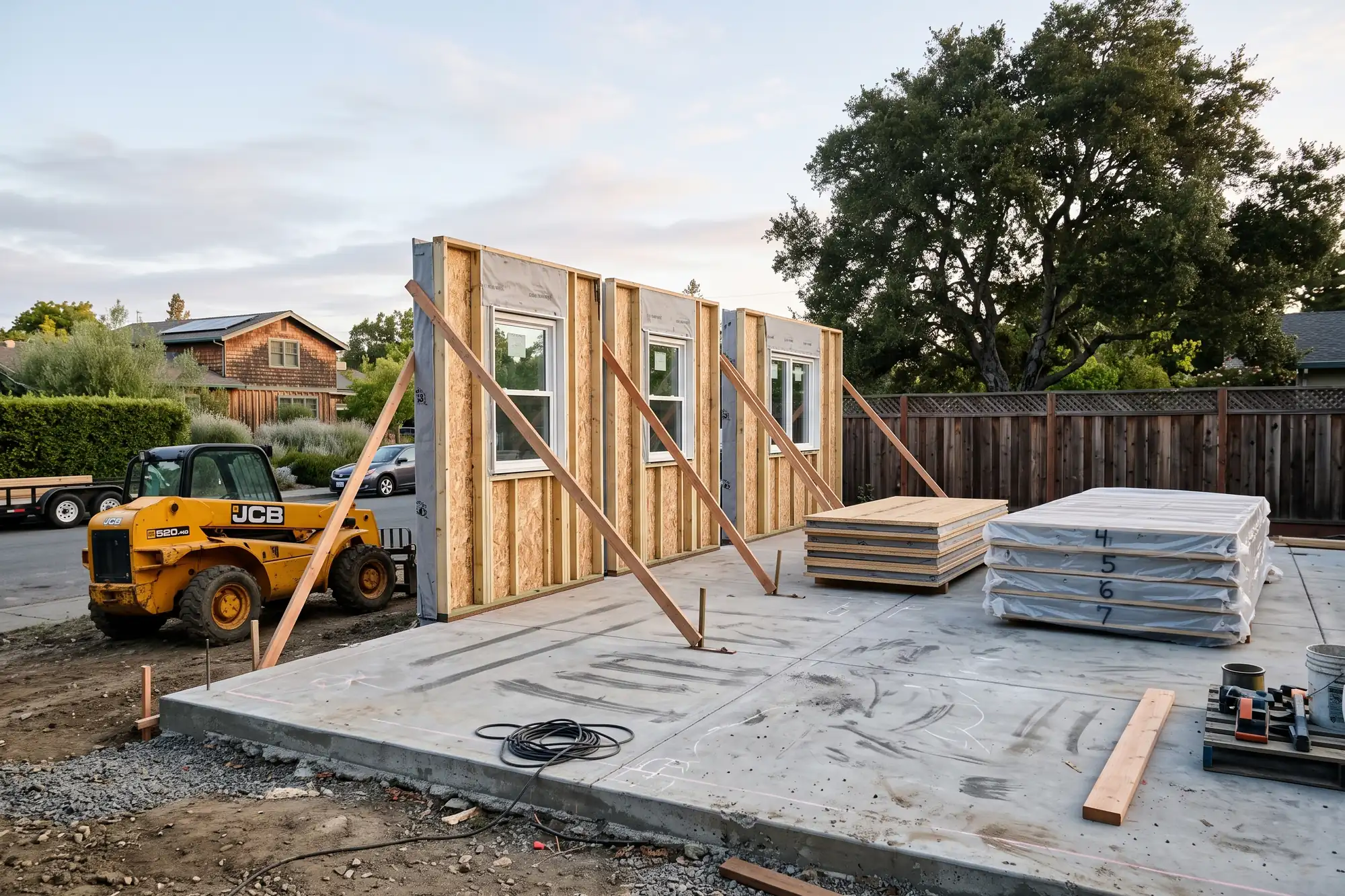 Shell going up on a poured foundation